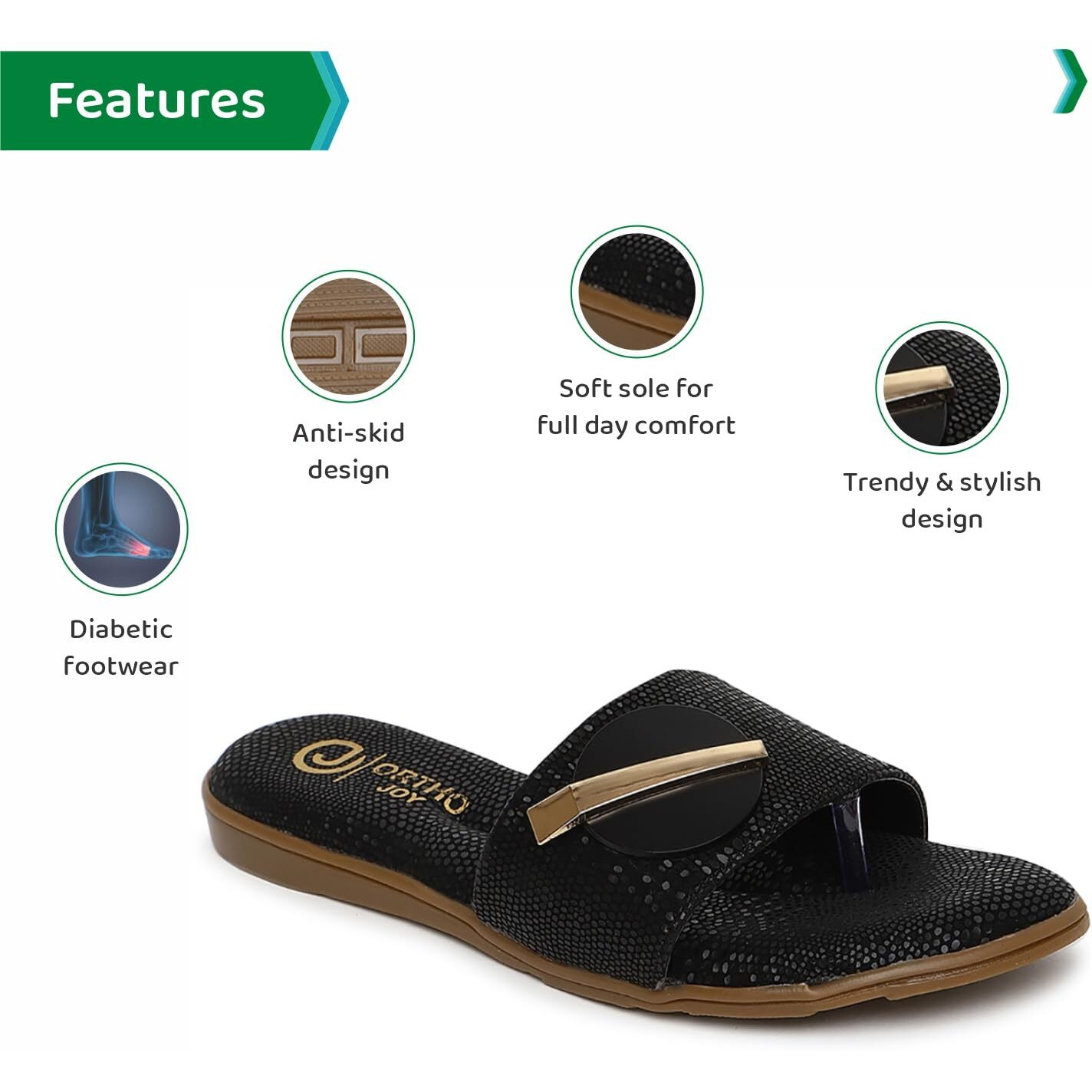 Ortho Joy Fancy Doctor Slipper For Women | Comfortable Fashionable Footwear For Women