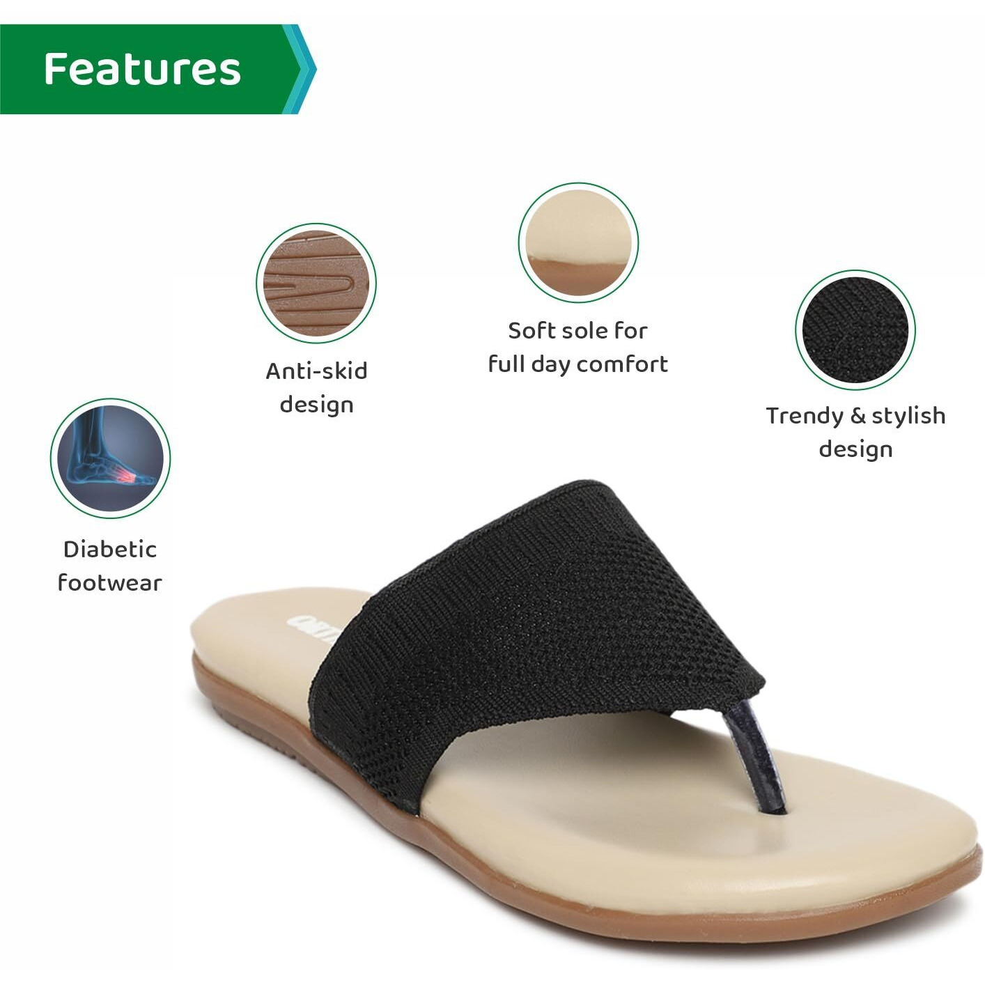 Ortho Joy Fancy Doctor Slippers | Comfortable Flat Sandals For Women Stylish