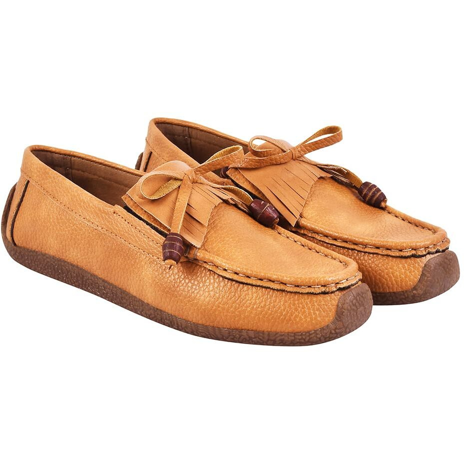 Shoetopia Girls L-778 Tan Loafer - 6 Uk (Girls-L-778-Tan)