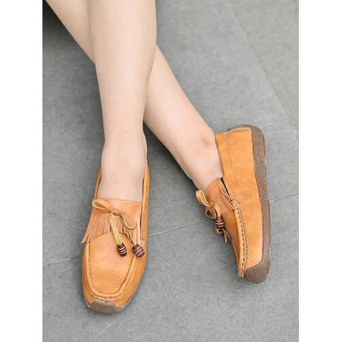 Shoetopia Girls L-778 Tan Loafer - 6 Uk (Girls-L-778-Tan)