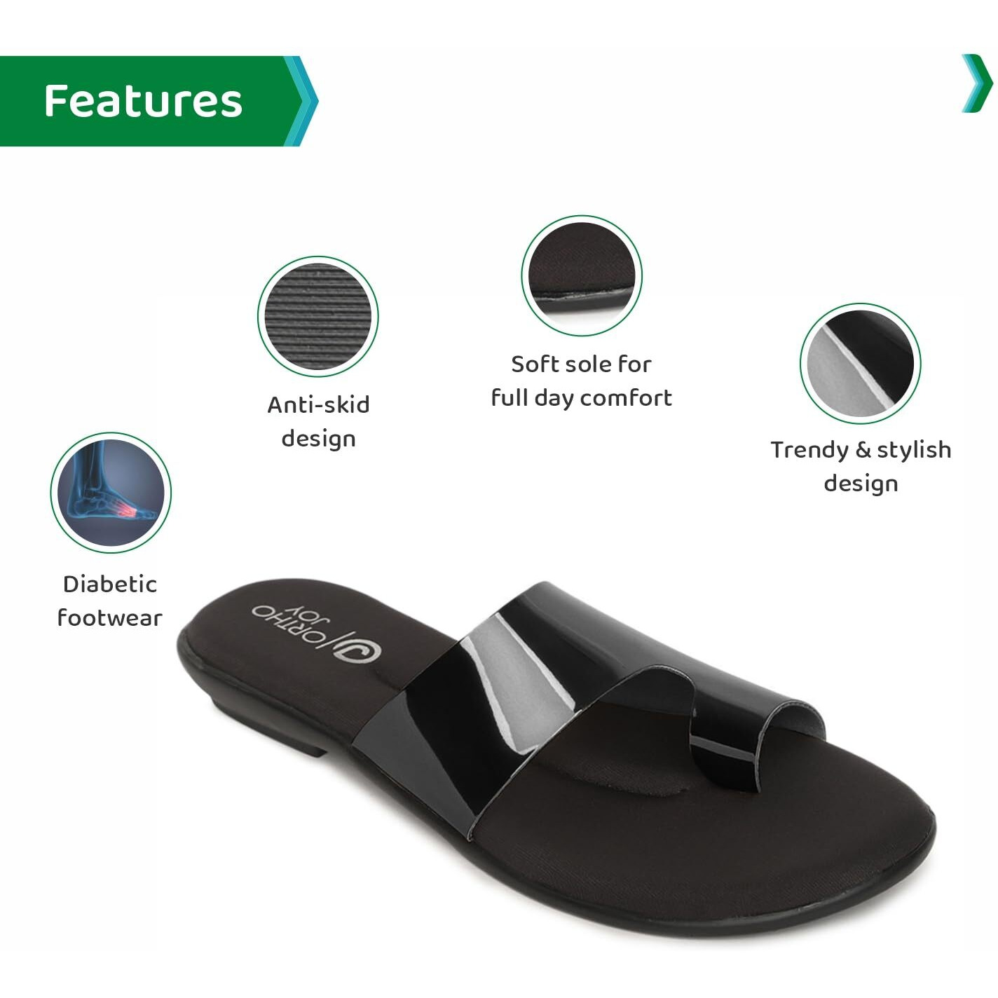 Ortho Joy Fancy Doctor Slippers | Soft Stylish Chappal For Women | Comfortable Flat Sandals For Women Stylish