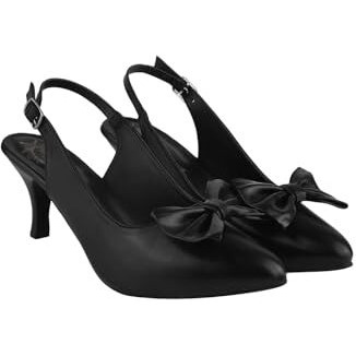 Shoetopia Girls B-433 Black Heeled Sandal - 2 Uk (Girls-B-433-Black)