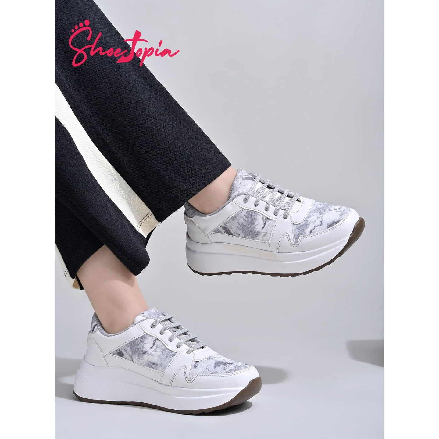 Shoetopia Smart Casual Grey Sneakers For Girls-Eu36
