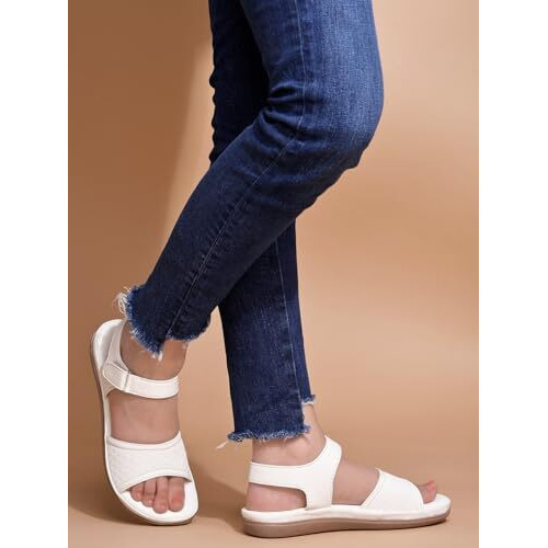 Shoetopia Comfortable White Doctor Sole Heels For Women & Girls /Eu42