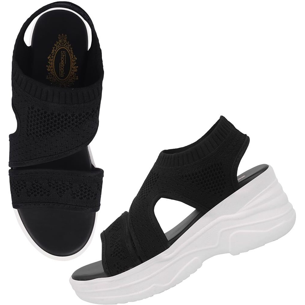 Shoetopia Women's Sandal-8 Kids Uk (Girls-Milton-Black)-Eu41