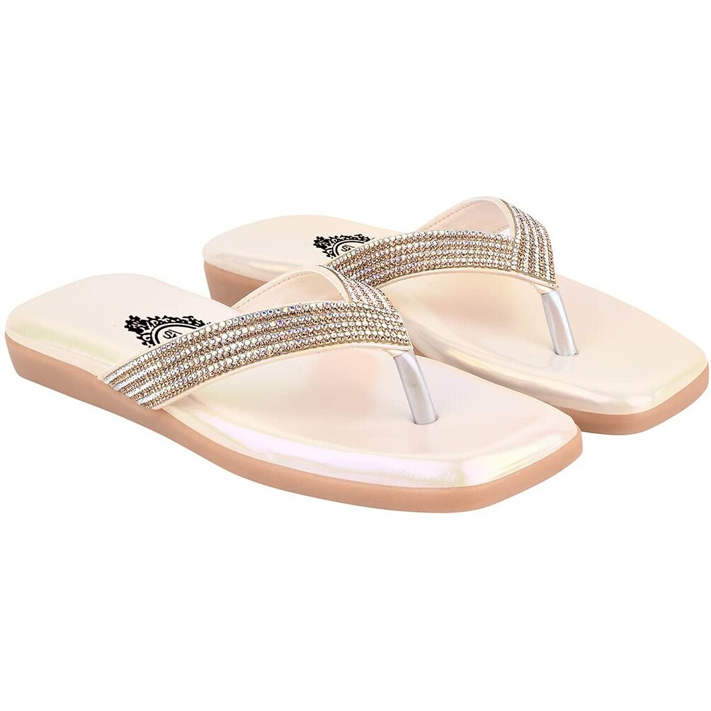 Shoetopia Women's Wedge Heel Sandal, 6, Beige