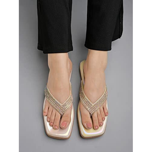 Shoetopia Women's Wedge Heel Sandal, 6, Beige