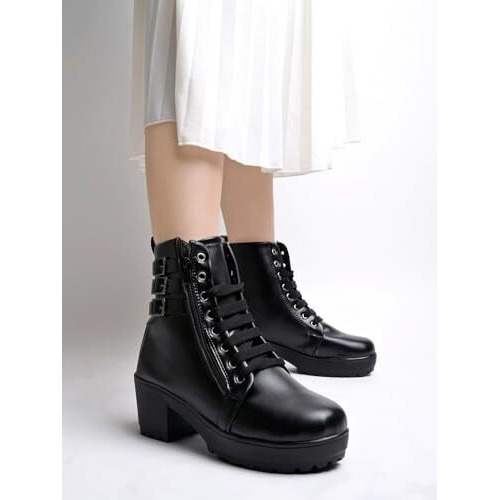 Shoetopia Girls Bt-Joy Black Ankle Boot - 4 Uk (Girls-Bt-Joy-Black)