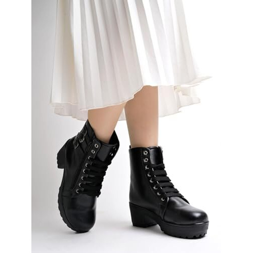 Shoetopia Girls Bt-Joy Black Ankle Boot - 4 Uk (Girls-Bt-Joy-Black)