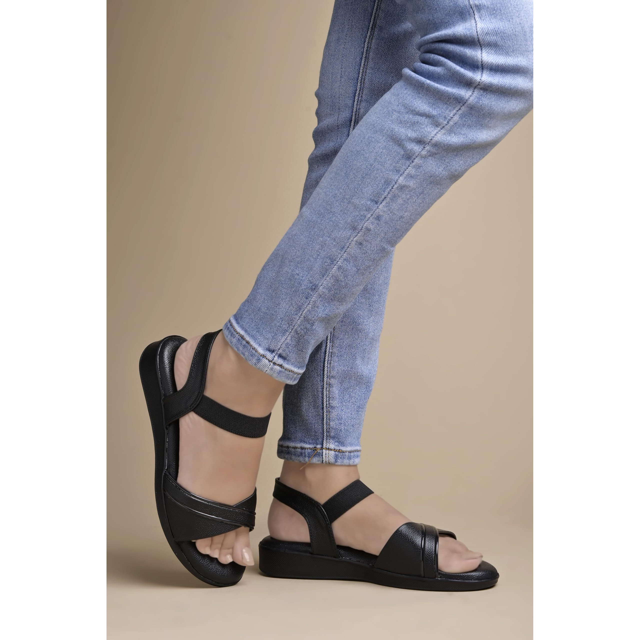 Shoetopia Women's Snd-6161 Black Heeled Sandal-3 Kids Uk (Snd-6161-Black)-Eu36