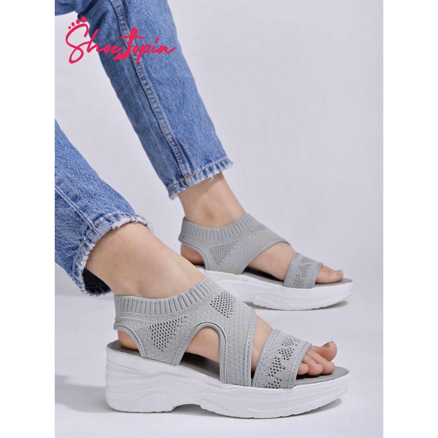 Shoetopia Women's Sandal-8 Kids Uk (Girls-Milton-Grey)-Eu41