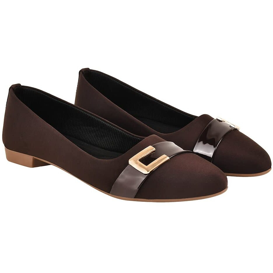 Shoetopia Girls Belly-231 Brown Ballet Flat - 7 Uk (Girls-Belly-231-Brown)