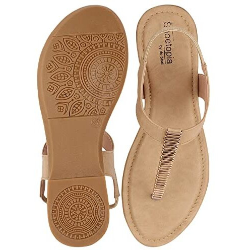 Shoetopia Girls Girls-Snd-200 Beige Flat Sandal - 4 Uk (Girls-Snd-200-Beige)