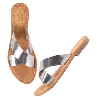 Shoetopia Embellished Cross Strap Grey Flats For Women /Eu42