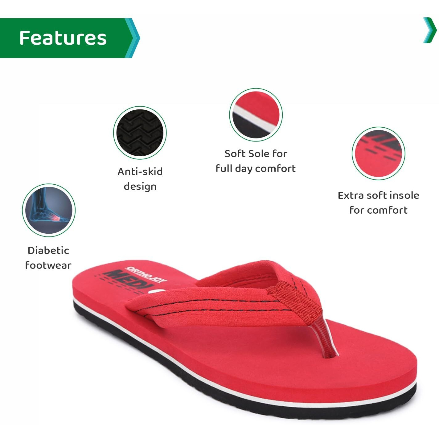 Ortho Joy Doctor Orthopedic Ladies Slippers/Mcr Chappals For Women