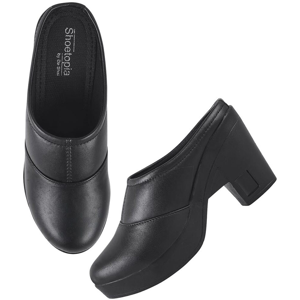 Shoetopia Stylish Smart Casual Black Pumps For Women & Girls /Eu36