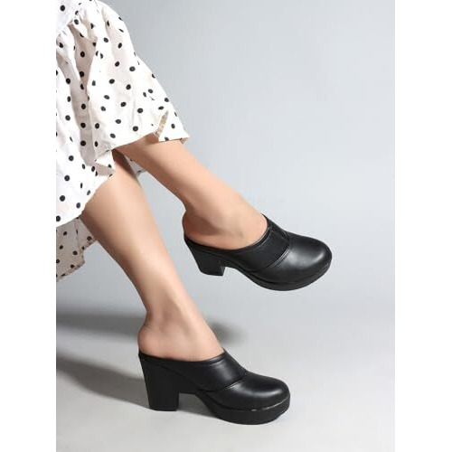 Shoetopia Stylish Smart Casual Black Pumps For Women & Girls /Eu36