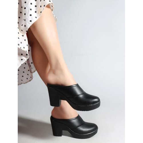 Shoetopia Stylish Smart Casual Black Pumps For Women & Girls /Eu36