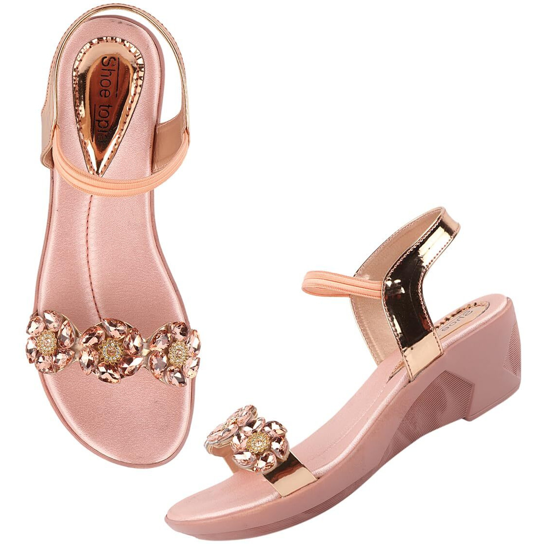 Shoetopia Women's Girls-Fancy-903 Wedge Sandal-4 Kids Uk (Girls-Fancy-903-Pink)-Eu37