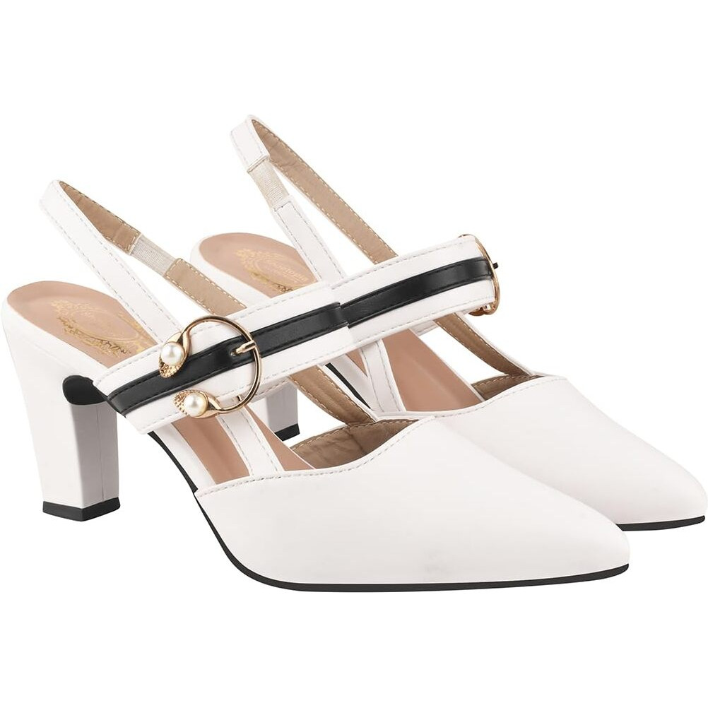Shoetopia Stylish White Pumps For Women & Girls /Eu41