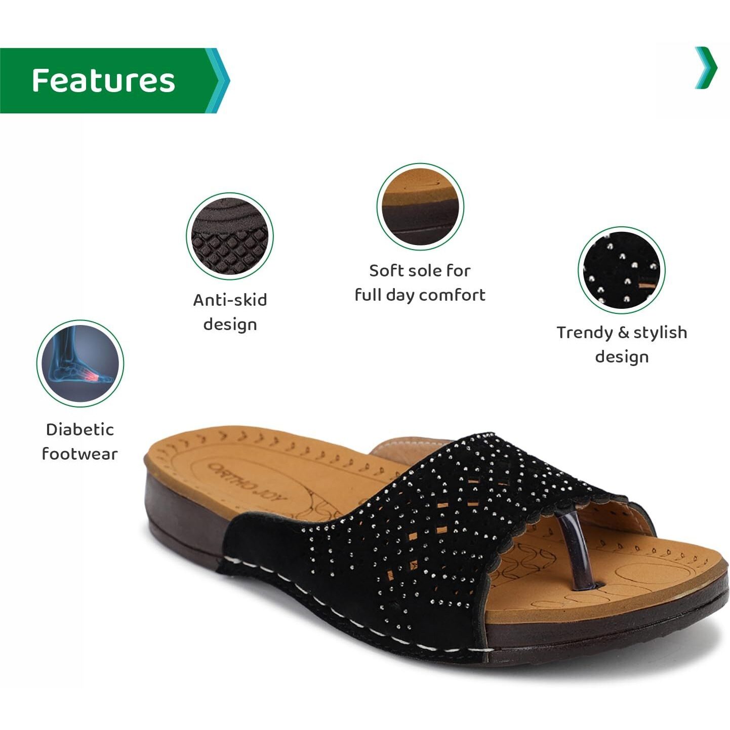 Ortho Joy Doctor Fancy Slipper For Women || Orthopedic Women's Slipper || Regular Wear Slippers For Women