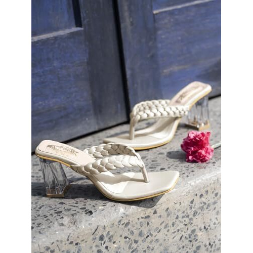 Shoetopia Girls Ruhi Cream Heeled Sandal - 5 Uk (Girls-Ruhi-Cream)