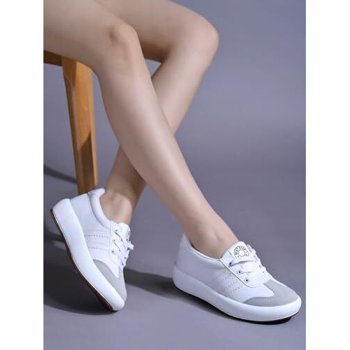 Shoetopia White Casual Sneakers For Women /Eu40
