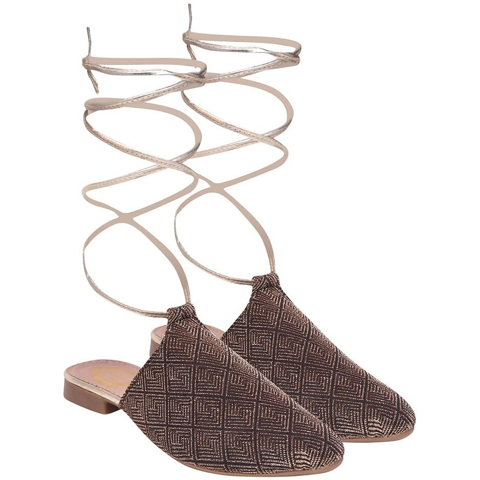 Shoetopia Ethnic Copper Flat Mules For Women & Girls /Eu42