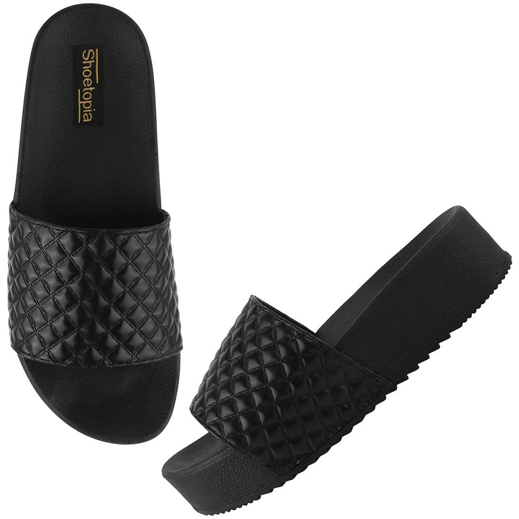 Shoetopia Women's Heeled Sandal-8 Kids Uk (Naughty-Black)-Eu41