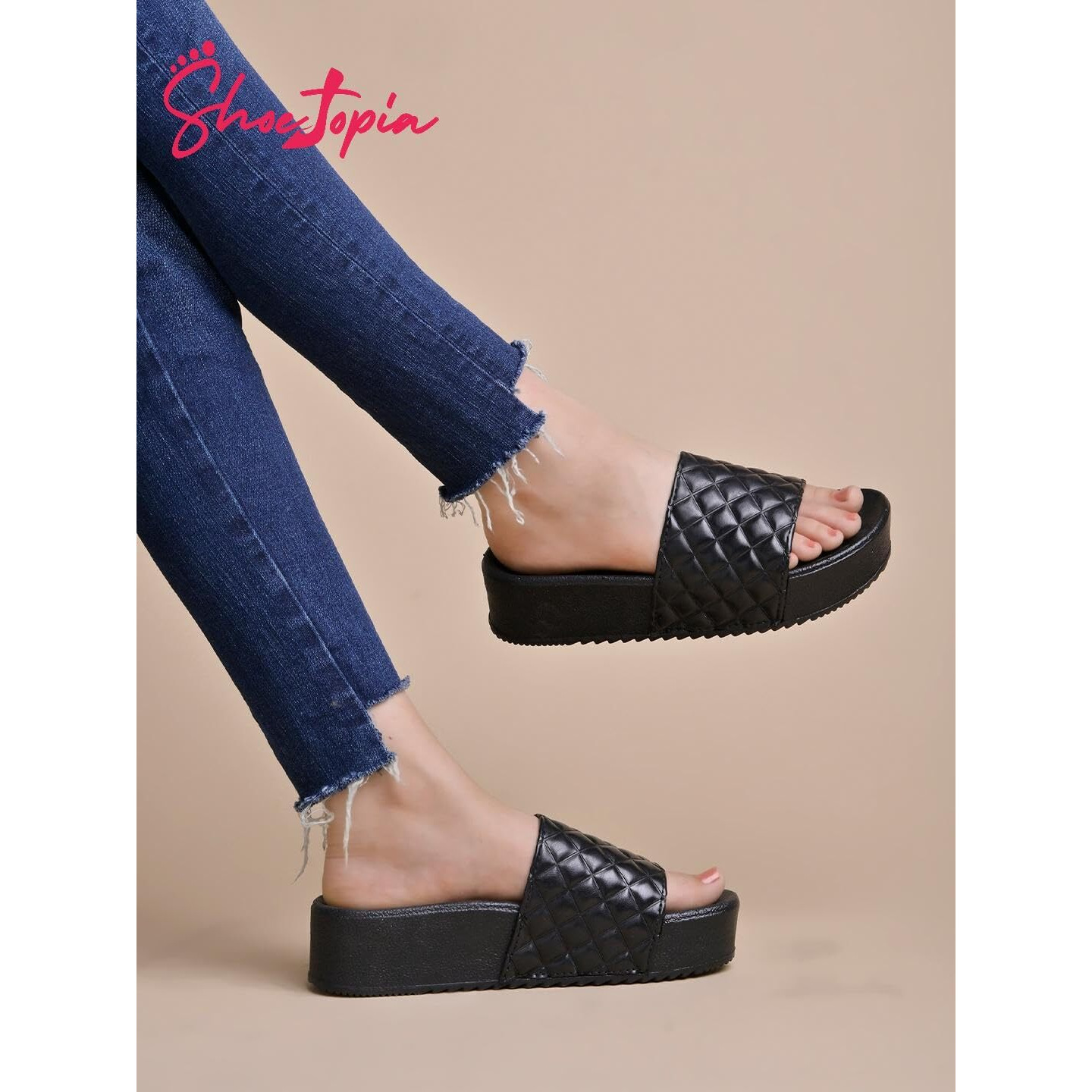 Shoetopia Women's Heeled Sandal-8 Kids Uk (Naughty-Black)-Eu41
