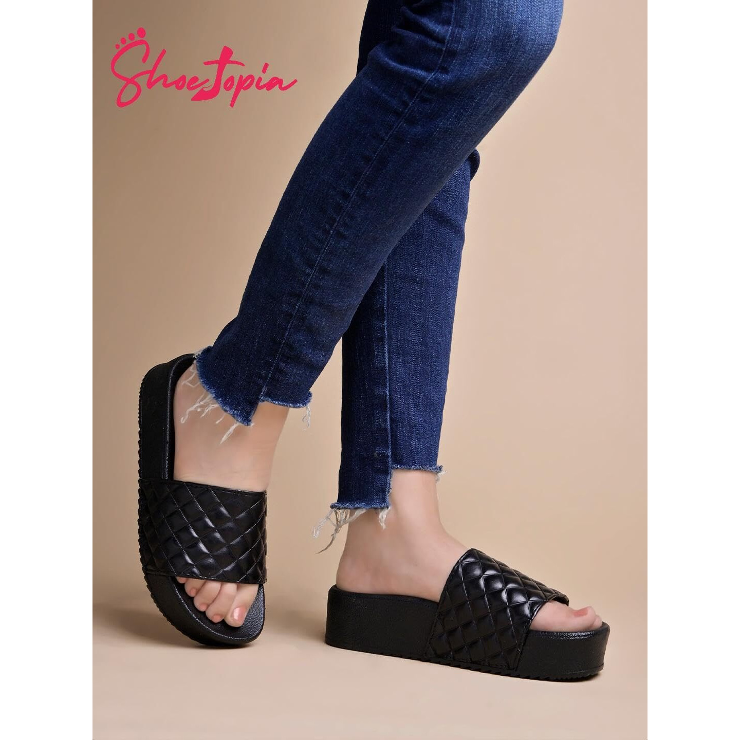 Shoetopia Women's Heeled Sandal-8 Kids Uk (Naughty-Black)-Eu41