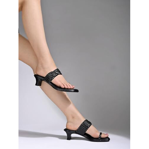 Shoetopia Girls Ap-64 Black Heeled Sandal - 7 Uk (Girls-Ap-64-Black)