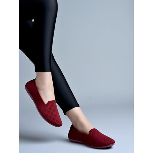 Shoetopia Comfortable Stylish Maroon Ballerinas For Women & Girls /Eu40