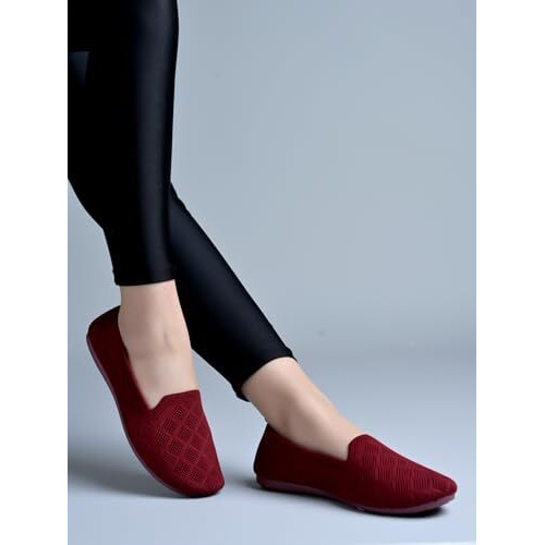 Shoetopia Comfortable Stylish Maroon Ballerinas For Women & Girls /Eu40