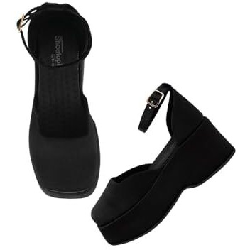 Shoetopia Stylish Black Chic Pumps For Girls-Eu41