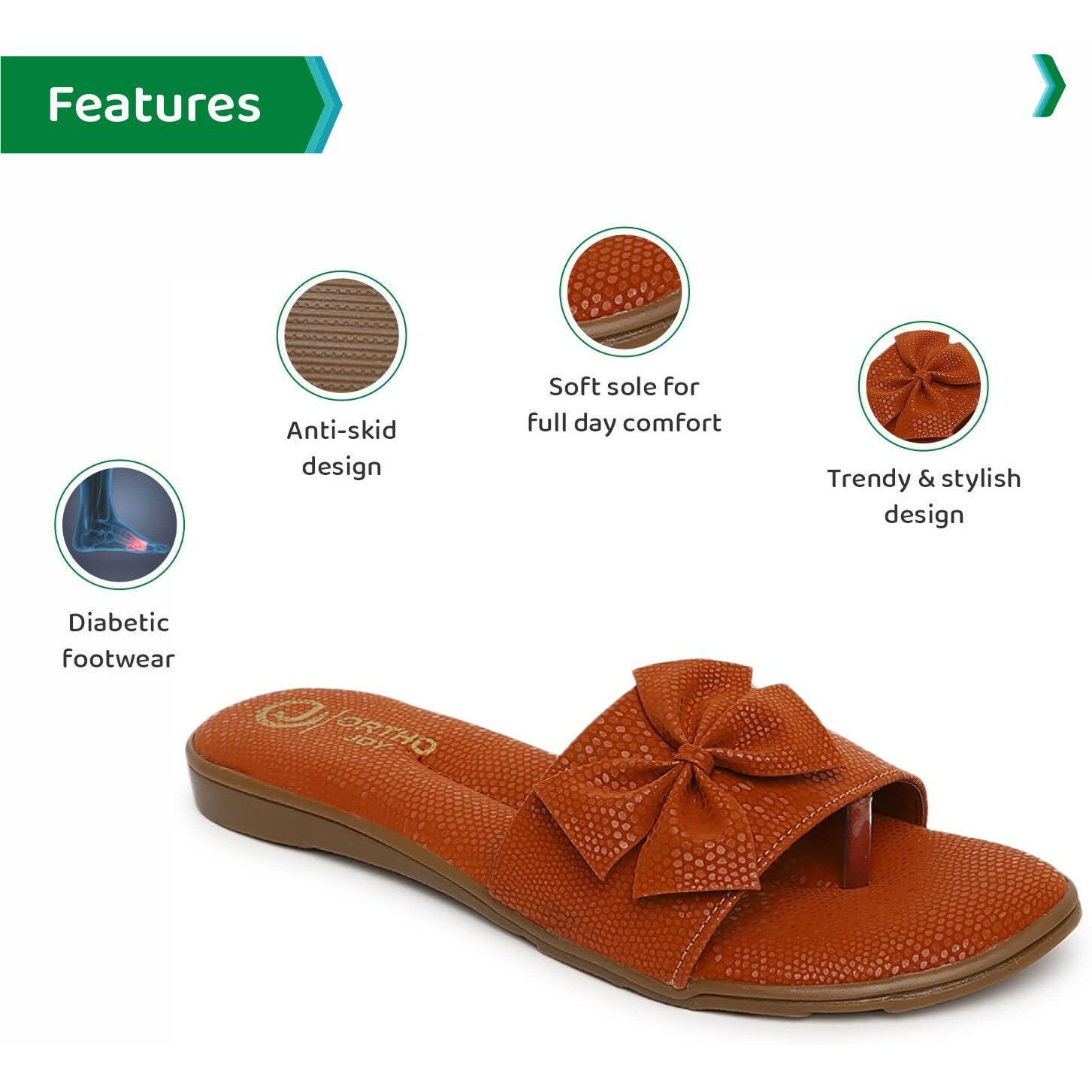 Ortho Joy Fancy Doctor Slipper For Women | Comfortable Stylish & Fashionable Footwear For Women