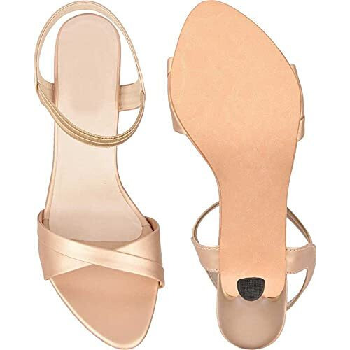 Shoetopia Womens/Girls Golden Party Slim Heeled Sandals-Eu37