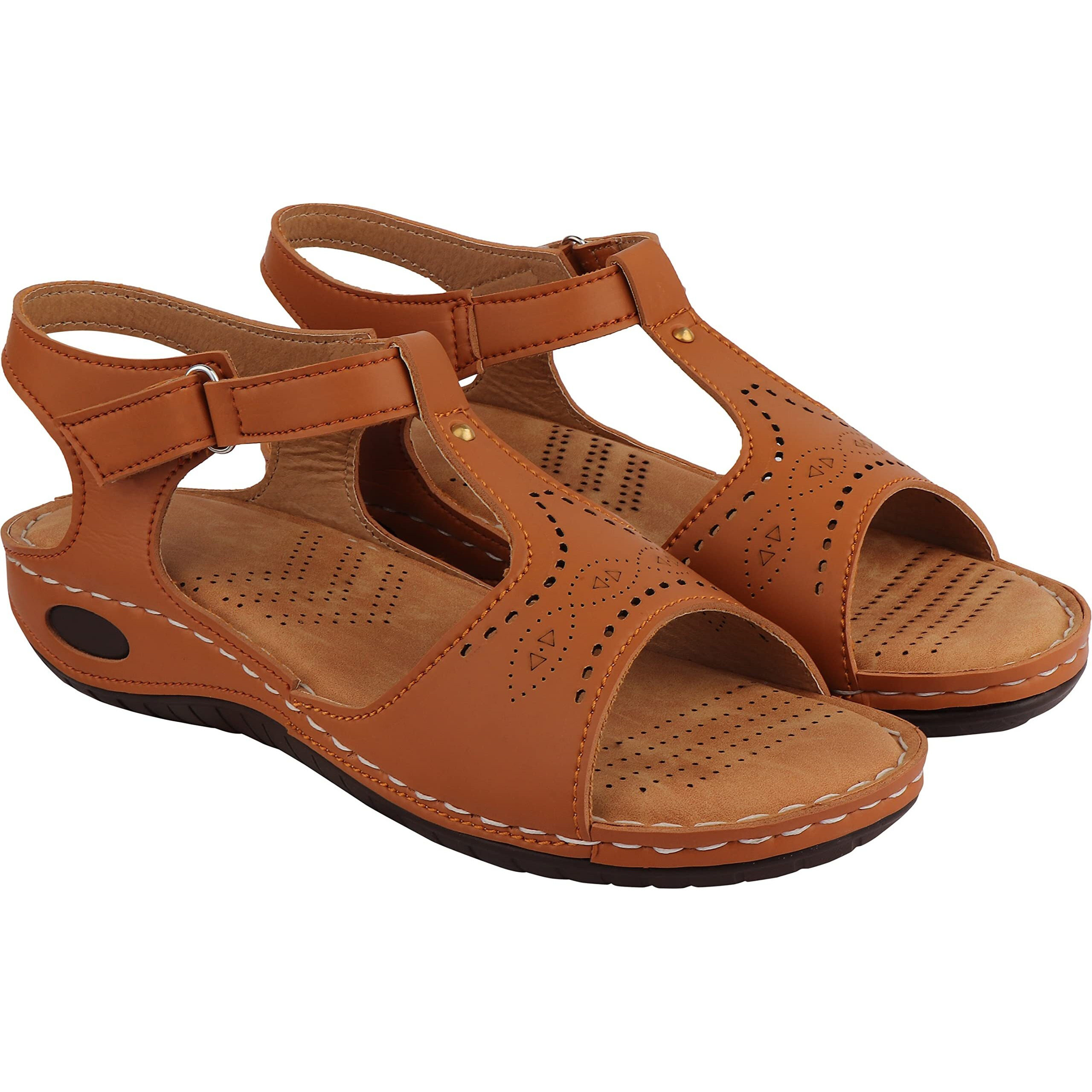 Shoetopia Girls Tan Stylish Trending Flats