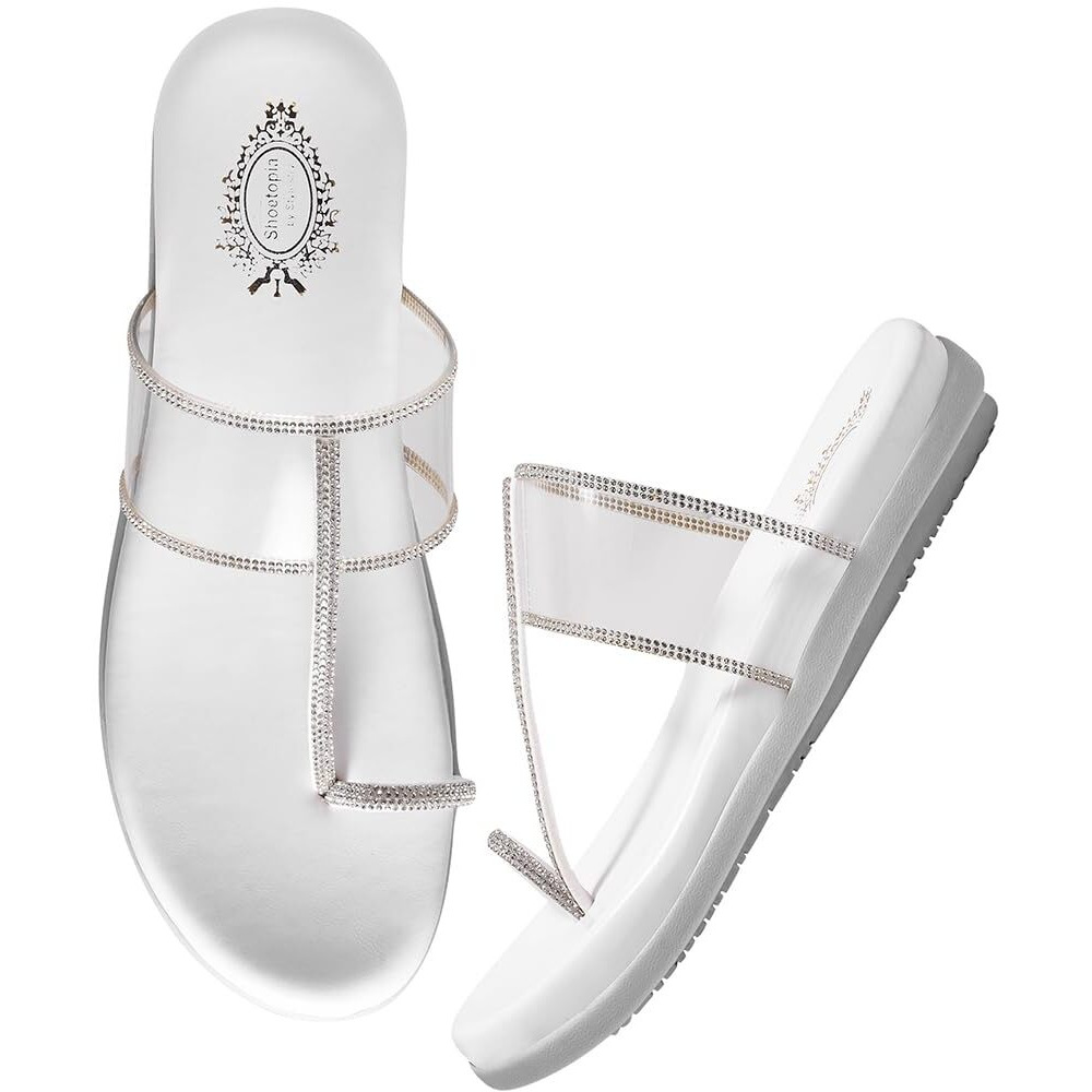 Shoetopia Stylish White Flats For Women & Girls /Eu38