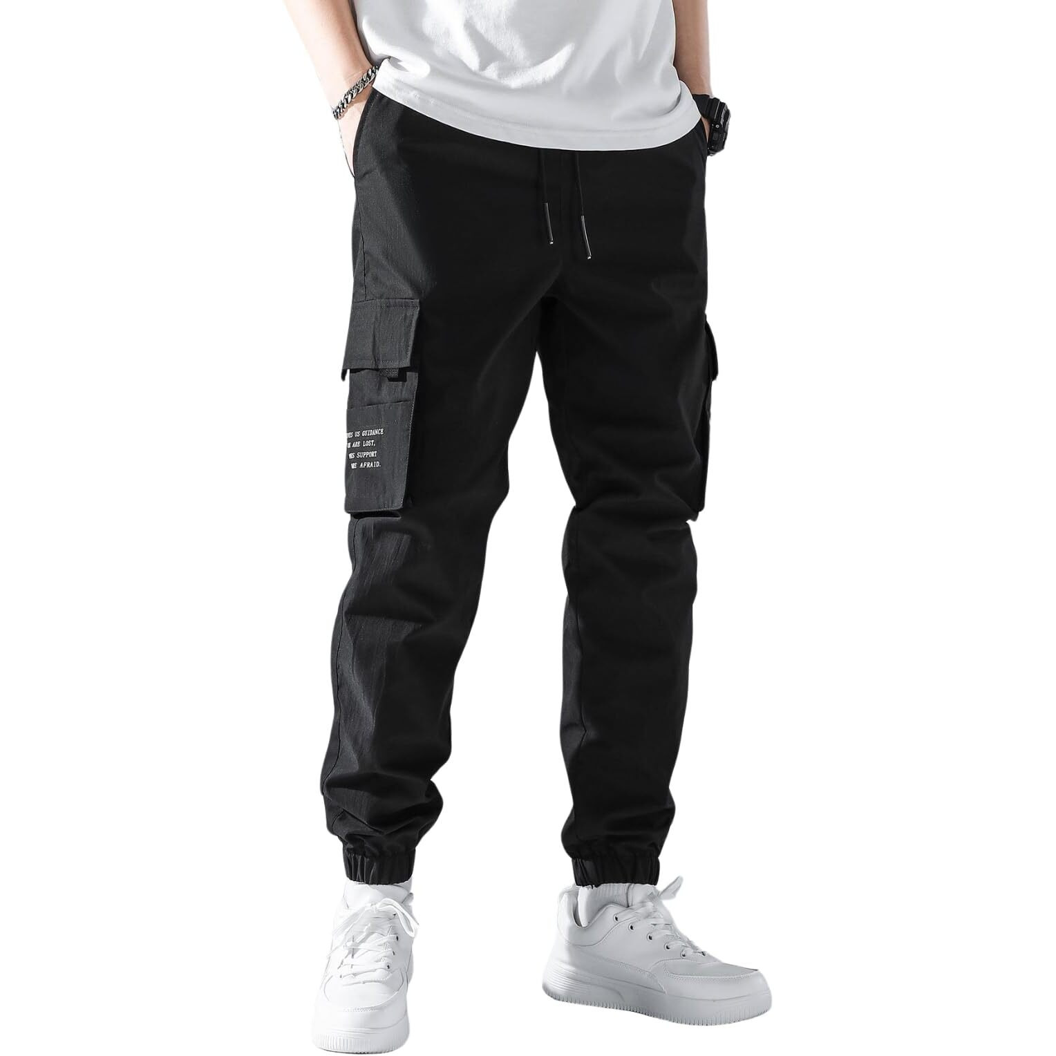 Toplot Men's Cotton Cargo Pants || Casual Trouser For Men || Cargo For Men (Men-Cargo-5228-Black-32)