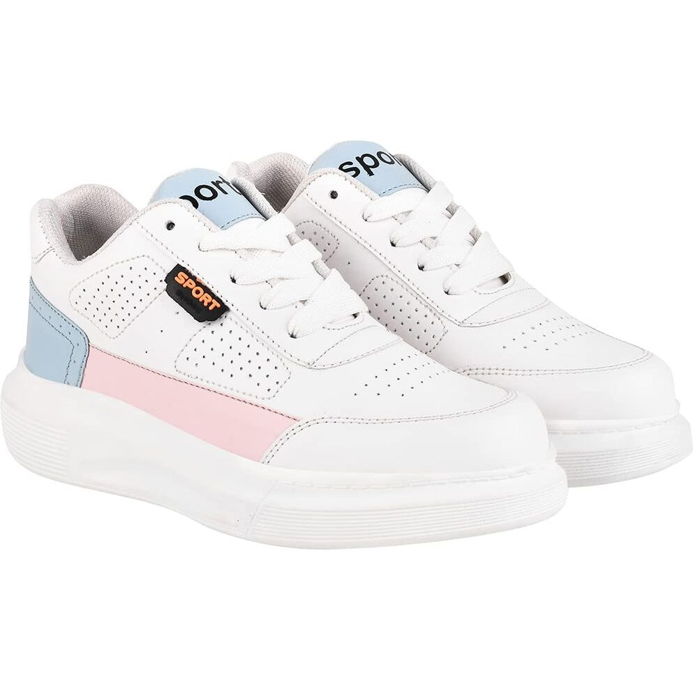 Shoetopia Girls Jm-44 White Sneaker - 3 Uk (Girls-Jm-44-White)