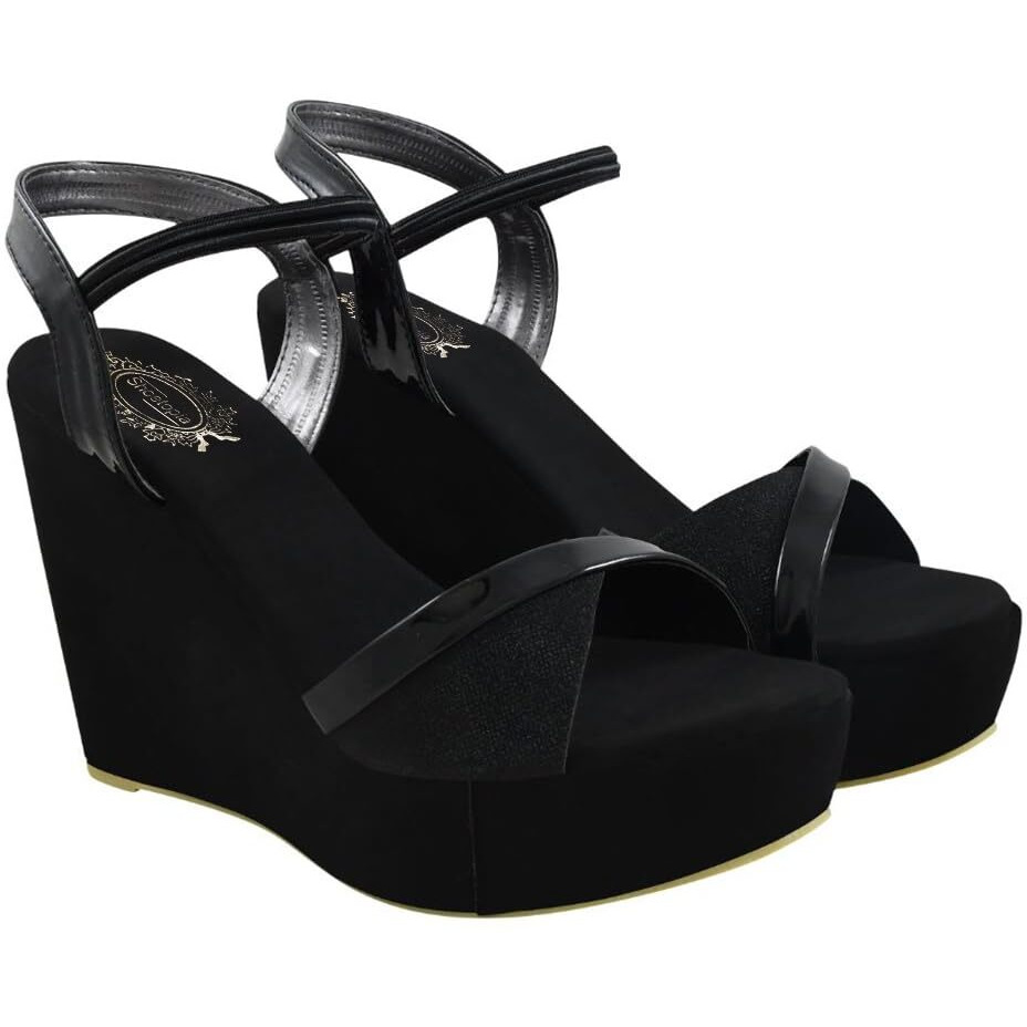 Shoetopia Girls Girls-Sandal-1400 Black Heeled Sandal - 8 Uk (Girls-Sandal-1400-Black)