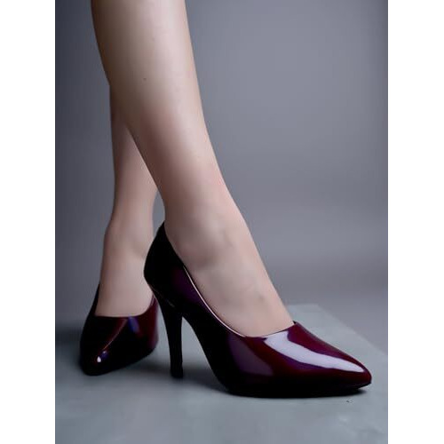 Shoetopia High Heels Solid Patent Cherry Pumps For Women & Girls /Eu35