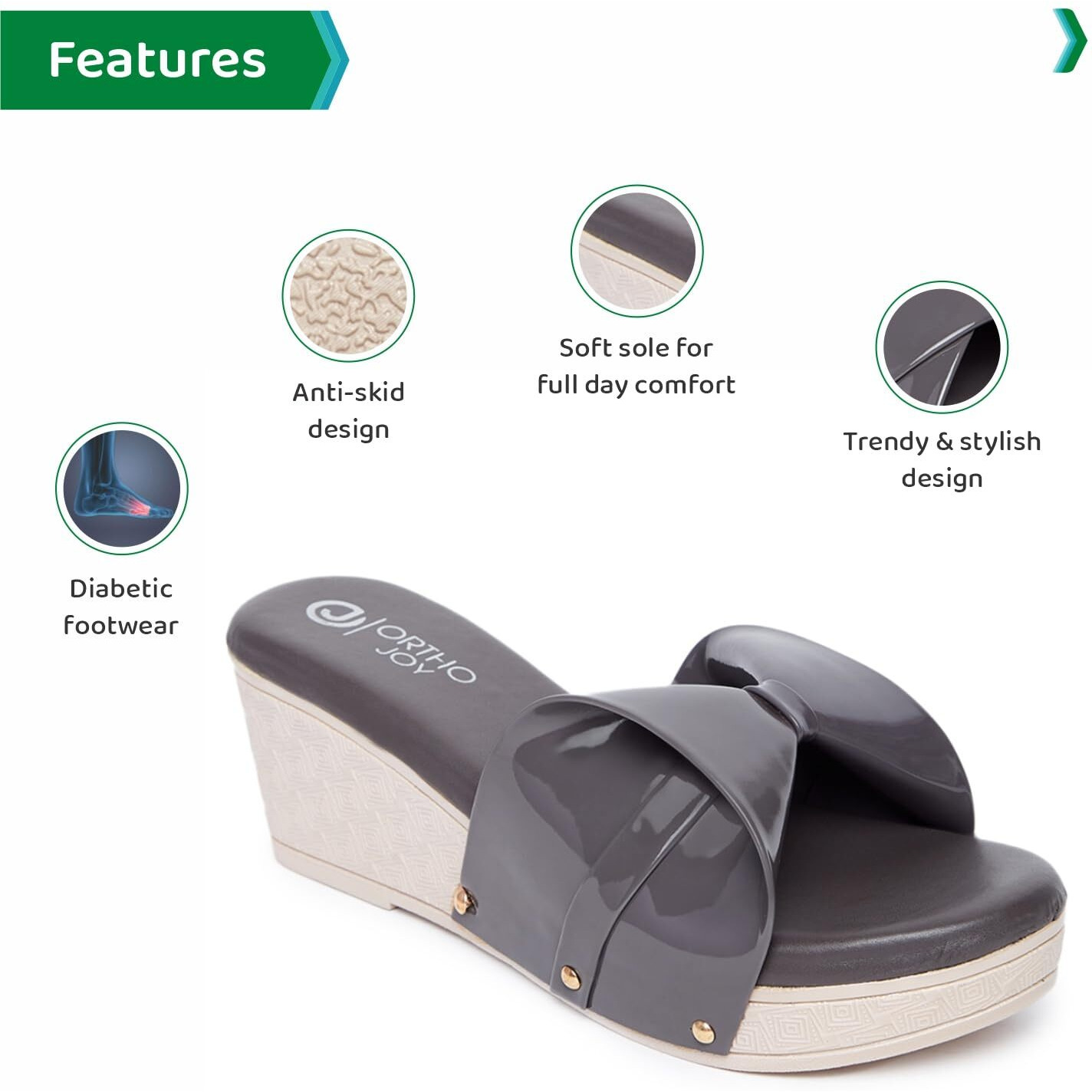 Ortho Joy Fancy Doctor Slippers || Comfortable Wedges Sandals For Women Stylish