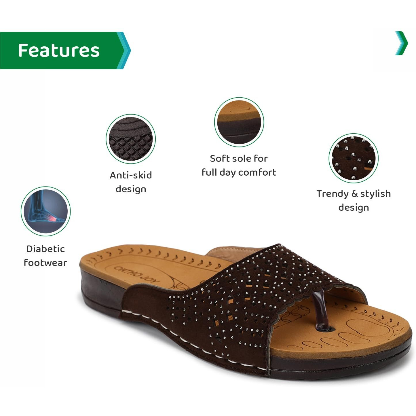 Ortho Joy Doctor Fancy Slipper For Women || Orthopedic Women's Slipper || Regular Wear Slippers For Women