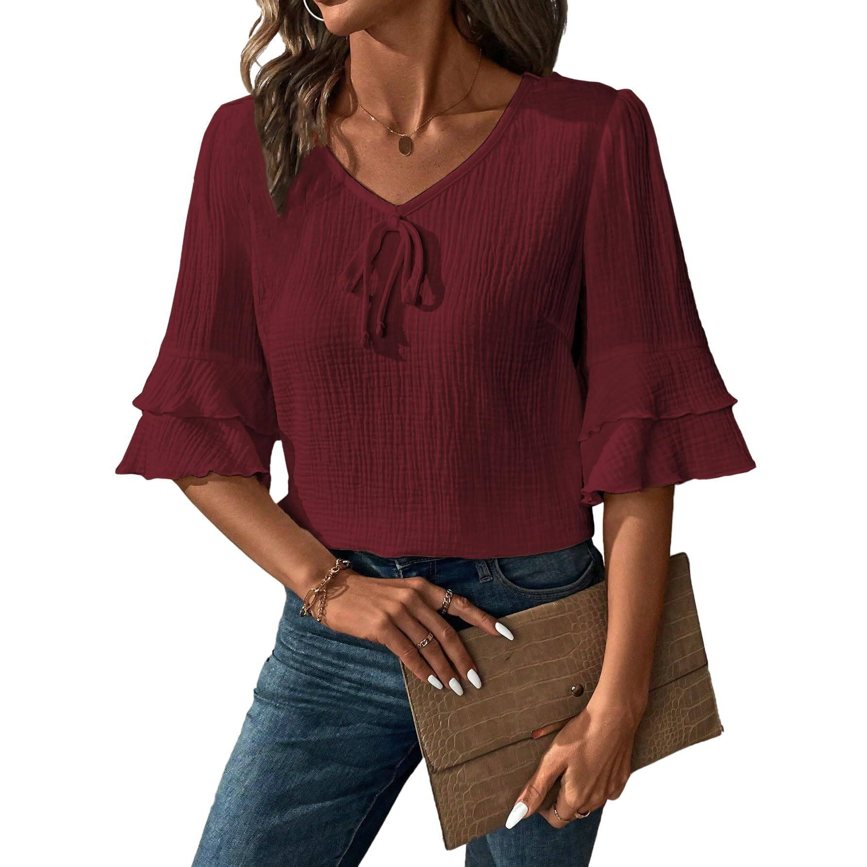Toplot Fashion Women Tops || Shirt For Woman || Trendy Top For Women || Western Tops For Woman Stylish || Single (Pop-Tshirt-5231-Maroon-L)