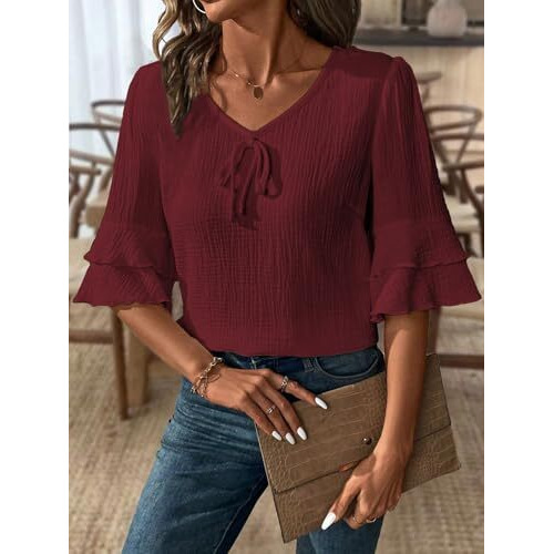 Toplot Fashion Women Tops || Shirt For Woman || Trendy Top For Women || Western Tops For Woman Stylish || Single (Pop-Tshirt-5231-Maroon-L)