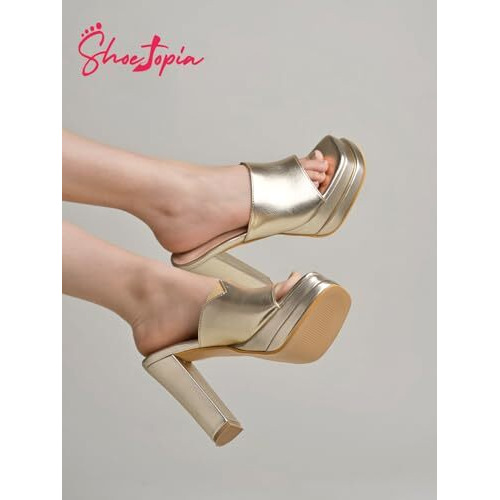 Shoetopia Women's Heeled Sandal-4 Kids Uk (Girls-Hippo-Golden)-Eu37