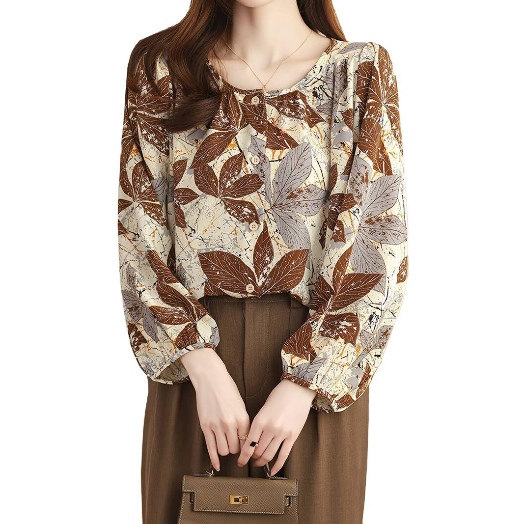 Toplot Women Shirt || Tops For Women || Western Tops For Woman Stylish || Trendy Tops || Oversized (Printed-Top-5233-Brown-S)