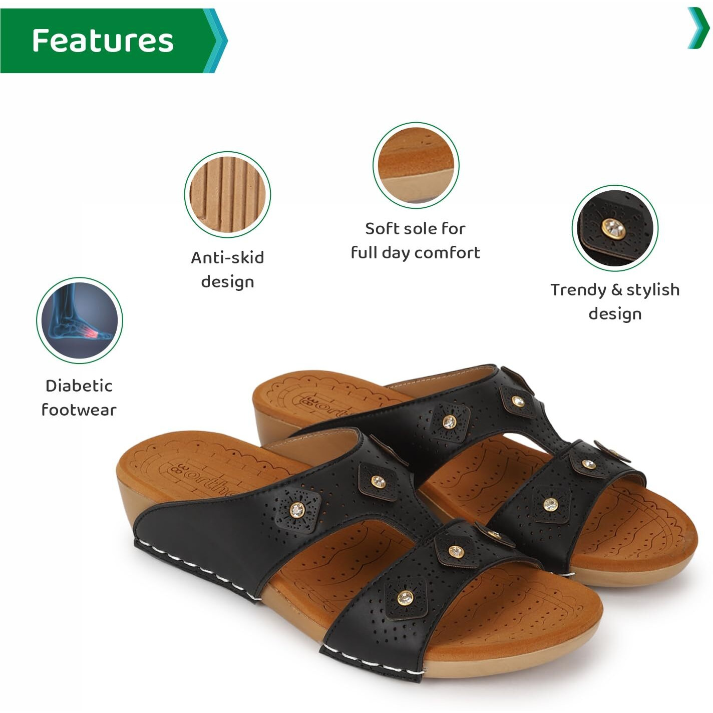 Ortho Joy Doctor Slipper For Women Fancy || Orthopedic Women's Slipper || Comfortable Regular Wear Slippers For Women
